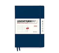 LEUCHTTURM1917 Planificador semanal Composition (B5) 2024 367847, con cuaderno adicional para direcciones y aniversarios, azul marino, alemán, 12 meses