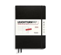 LEUCHTTURM1917 Planificador semanal Composition (B5) 2024 367853, con cuaderno adicional para direcciones y aniversarios, negro, alemán, 12 meses