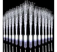 Leuchtwedel Hochzeits,36 Pcs Glasfaser Leuchtstab,LED Leuchtwedel Weiss,Glasfaserlampe,Leuchtstab Leuchten im Dunkeln,Hochzeit Glasfaserlampe für Hochzeit Partys Mitgebsel Kindergeburtstag Konzert