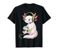 Leucistic Axolotl Gamer Videojuegos Kawaii Niños Niñas Niños Camiseta
