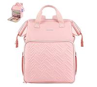 Leudes - Mochila para Tejer, Organizador de Almacenamiento de Hilo Grande, Bolsa de Ganchillo, Funda para Llevar proyectos, Agujas de Tejer, Pink, Moderno