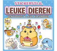 LEUKE DIEREN: EENVOUDIG & LEUK KLEURBOEK: 50+ Stickerstijl ontwerpen voor kinderen, volwassenen en senioren. Ontspanning, mindfulness en ... cadeau voor peuters, meisjes en jongens