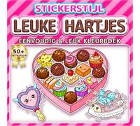 LEUKE HARTJES: EENVOUDIG & LEUK KLEURBOEK: 50+ Stickerstijl ontwerpen voor kinderen, volwassenen en senioren. Ontspanning, mindfulness en cadeau voor Valentijnsdag of Moederdag