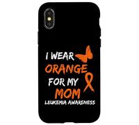 Leukemia Cancer Ribbon I Wear Orange for my Mom Carcasa para iPhone X/XS