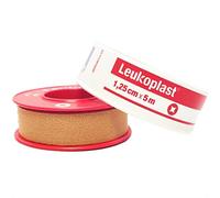 Leukoplast Cinta de fijación clásica para apósito - Cinta médica de alta adherencia para fijar apósitos de heridas en su lugar - 1 rollo de cinta de 5 m x 1,25 cm