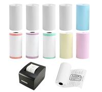 LEUUD 10 Rollos de Papel Termico Impresora para Mini Impresora Pegatinas, 57x30mm Papel Termico Camara, 6 Rollos de Colores y 4 Blancos, Rollo Papel Termico para Mini Impresora Termica y Cámara