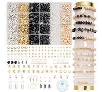 Leuyuee Piedras Naturales para Hacer Pulseras, DIY Kit de Cuentas de Piedras, Artificial Cuentas Sueltas Naturales Pulseras Piedras para Hacer Pulsera, Manualidad de Bricolaje Pulseras, Collares