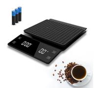 LEVADA PLUS Báscula de Café Multifuncional y Báscula de Cocina con Temporizador - 3kg / 0.1g de Alta Precisión - Adecuada para Café Verteado, Espresso Filtrado y Cocina (Batería Incluida) - Negra