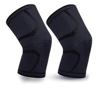 LEVADA PLUS Rodillera de Compresión para Mujer y Hombre - Paquete de 2, Banda de Soporte para Correr, Menisco, Ligamento Cruzado, Alivio del Dolor, Deporte, Recuperación de Lesiones, Negro (M)