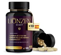 Levadura de arroz rojo, Coenzima Q10, Cardo Mariano +10 ingredientes Colesterol, Salud Cardiovascular y Detox Hígado | Berberina, Astaxantina | Vegano | 120 Cápsulas | Lionzen Heart