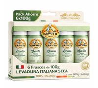 Levadura en polvo, Lievito Secco, Producto 100% Italiano, Levadura Seca, ideal para pizzas, panes y masas artesanales, Perfecta para pizzas napolitanas, Contiene 6 botes de 100 gr