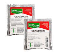 Levadura para vino tinto Grand Cru Saccharomyces cerevisiae 2x7 g para fermentación y crianza en barrica, perfil aromático intenso, no OGM, vegana