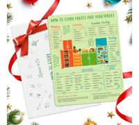 Levain & Co Imán de guía de almacenamiento de productos - Tabla magnética de almacenamiento de frutas y verduras - La mejor hoja de trucos organizador de productos - Mantiene los alimentos frescos