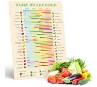 Levain & Co Imán para nevera con guía de temporada de frutas y verduras, calendario de productos de temporada fácil de seguir, verduras siempre frescas y verduras de temporada (en inglés)
