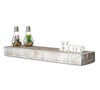 levandeo Estantería de pared de madera maciza, 80 x 20 cm, estilo Shabby Chic, diseño rústico
