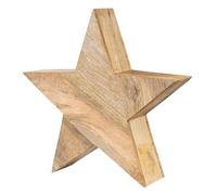 levandeo Estrella XL Estrella de madera de mango 48 cm, madera de mango, color marrón, natural, decoración de mesa, decoración de madera, pieza única