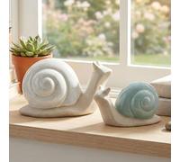 levandeo Juego de 2 figuras de caracol de porcelana, decoración de mesa, decoración de caracol decorativo, escultura, decoración de pasillo, otoño