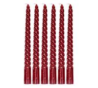 levandeo Juego de 6 velas rojas trenzadas, altura 20 cm, velas de mesa, velas en espiral, decoración de mesa