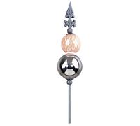 levandeo Lirio de metal para jardín, 120 cm, cerámica, color rosa y plateado, decoración de jardín, estela, punta de lirio
