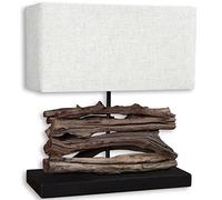 levandeo Proyección Mesa/lámpara de Mesa de Madera reciclada - Diseño Madera lámpara treib Madera 35 x 15 cm 40 cm de Altura - Cada lámpara un Ejemplar único naturbelassenes Madera Maciza