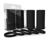 Levani® 50 Piezas de Gomas para el Cabello - Gomas para el Cabello de Algodón - Gomas para el pelo para Hombres y Mujeres - Gomas para el Cabello Negras - Coleteros - Gomillas pelo niña - Ø 5,5 cm