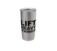 Levanta cosas pesadas Bold Fuerza Entrenamiento Motivación Vaso térmico de acero inoxidable de doble pared