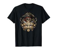 Levanta el Infierno y zarpa Pirate Skull Nautical Adventure Camiseta