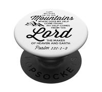 Levanta mis ojos a las montañas Campamento Bíblico Aventura Salmo 121 PopSockets PopGrip Adhesivo