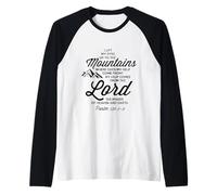 Levantad mis ojos ¿De dónde viene mi ayuda del Señor Salmo 121 Camiseta Manga Raglan