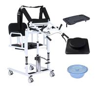 Levantador de Pacientes Silla de Elevación de Pacientes, Silla de Ruedas Levantador de Pacientes Para El Hogar, Silla de Noche Portátil Con Función de Ducha Para Ancianos, Silla de Inodoro Ajustable