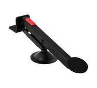 Levantador de puerta para puertas de madera con control de pie, construcción robusta de acero al carbono con rotación completa y estabilidad mejorada (negro)