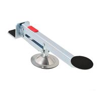 Levantador de puerta para puertas de madera con control de pie, construcción robusta de acero al carbono con rotación completa y estabilidad mejorada (plata)