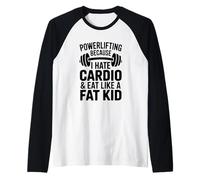 Levantamiento de Pesas Porque Odio el Gimnasio Cardio Divertido Camiseta Manga Raglan