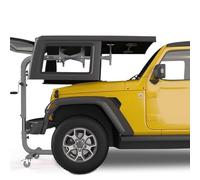 Levantamiento de techo duro para Jeep Wranglers: 2007 en adelante JK/JKU/JL/JLU + CJ, 2 y 4 puertas + Jeep elevados. Montaje rápido y fácil. Sistema para una persona. Desmontaje/instalación de techo