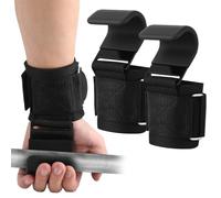 Levantamiento Peso Gancho Correas de Agarre, Antideslizante Recubiertos de Goma,para Musculación, Peso Muerto, Dominadas y Mancuernas, Unisex, Negro