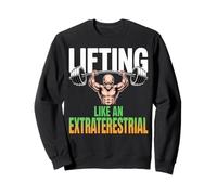 Levantando como un Extraterrestre Divertido Levantamiento de Pesas Sudadera