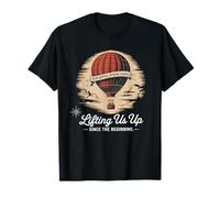 Levantándonos desde el principio Globo de aire caliente papá retro Camiseta