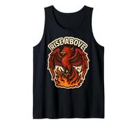 Levántate por encima de Phoenix Rising From Ashes Fuego Pájaro Motivacional Camiseta sin Mangas