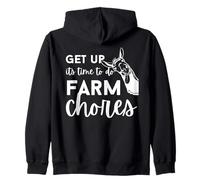Levántate Su Tiempo para Hacer Las Tareas De La Granja-Vida Granjero Divertido Granjero Sudadera con Capucha