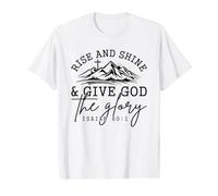 Levántate y Brilla Dale a Dios la Gloria Isaías 60:1 Camiseta gráfica económica, Hombre, Blanco, S