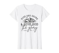 Levántate y Brilla Dale a Dios la Gloria Isaías 60:1 Camiseta gráfica económica, Mujer, Blanco, XS