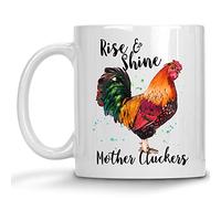 Levántate Y Brilla, Madre Cluckers, Granja Divertida Tazas De Cerámica Elegante Tazas De Desayuno Con Asa Mug Para Cappuccino Escuela Leche 330Ml