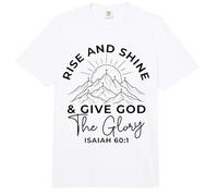 Levántate y Brilla y da Gloria a Dios Isaías 60 1 Cristiano Comfort Colors Adult Heavyweight T-Shirt