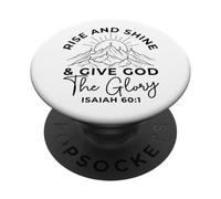Levántate y Brilla y da Gloria a Dios Isaías 60 1 Cristiano PopSockets PopGrip Adhesivo