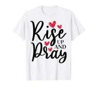 Levántate Y Ora A Jesús Dios Cristianos Hombres Mujeres Cristianos Camiseta gráfica económica, Hombre, Blanco, M