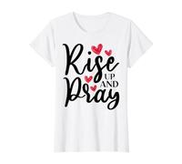 Levántate Y Ora A Jesús Dios Cristianos Hombres Mujeres Cristianos Camiseta gráfica económica, Mujer, Blanco, XS