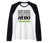 Levanté a mi héroe Camiseta Manga Raglan