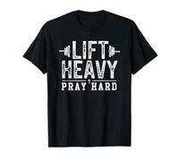 Levante Pesado Orar Duro Jesús Gimnasio Levantador de pesas Peso Muerto Camiseta