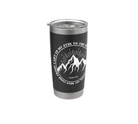Levanto mis ojos a las montañas Salmo 121:1 Fe bíblica Vaso térmico de acero inoxidable de doble pared
