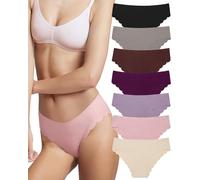 LEVAO Ropa Interior sin Costuras para Mujer, Bikini elástico Invisible, Lados ondulados, Bragas Hipster Invisibles, Paquete de 7 Tallas S-XL, Paquete de 7, Mezcla C, Large